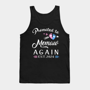 Promoted To Memaw Again Est 2024 Pregnancy Announcement Tank Top